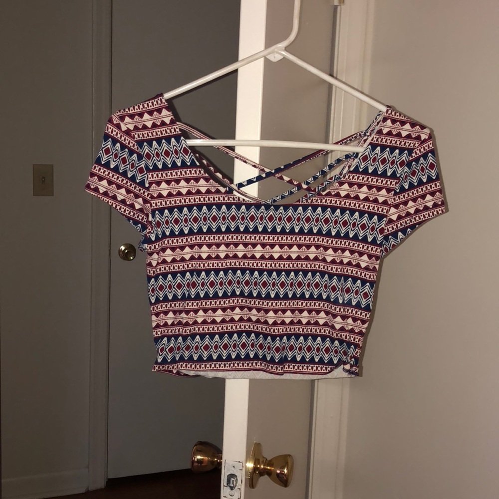Aztec print crop top